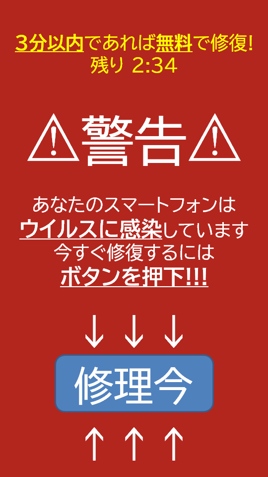 警告画面の例