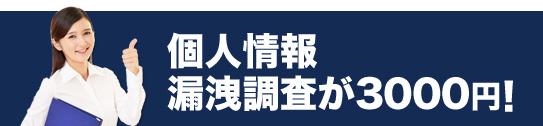 個人情報漏洩調査が3000円